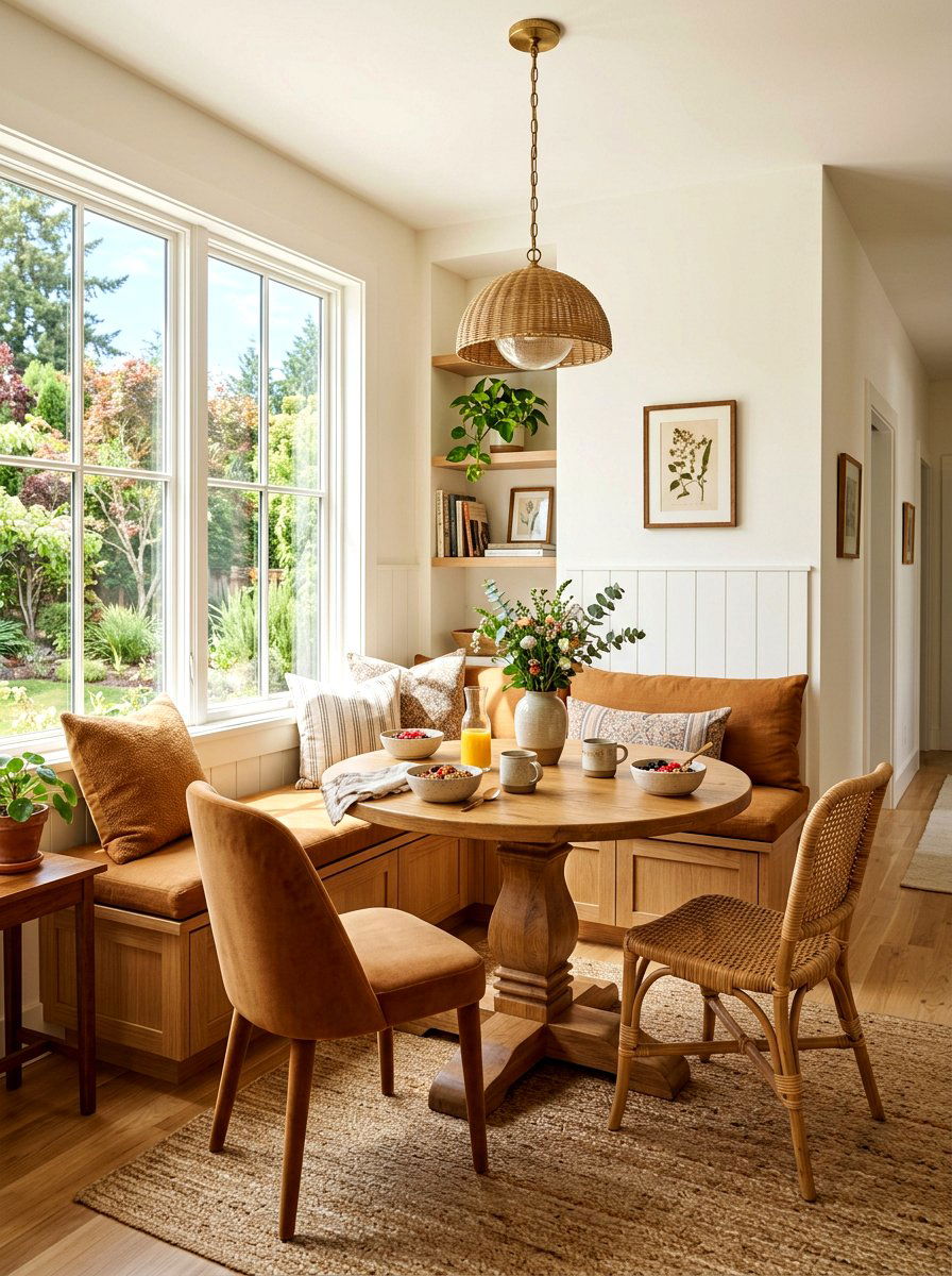 Caramel Breakfast Nook - 30 caramel decor ideas