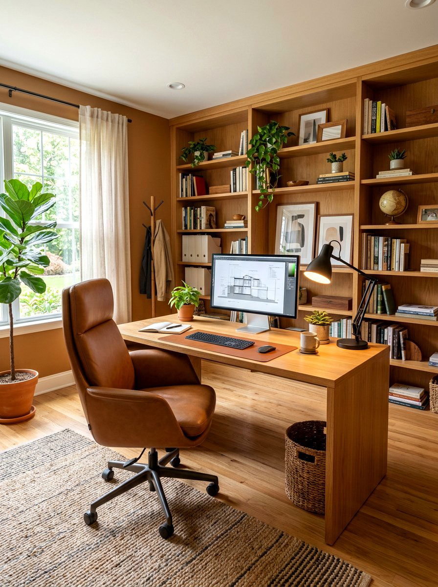Caramel Home Office - 30 caramel decor ideas