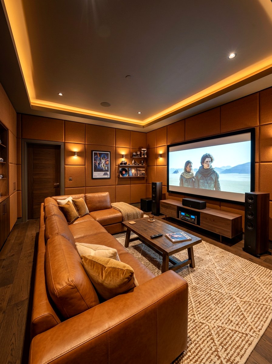 Caramel Media Room - 30 caramel decor ideas