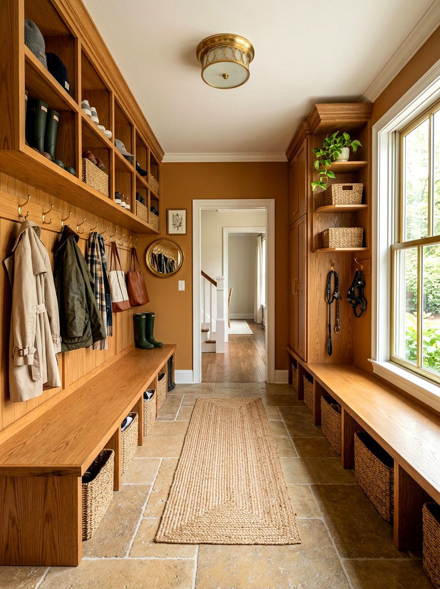 Caramel Mudroom - 30 caramel decor ideas