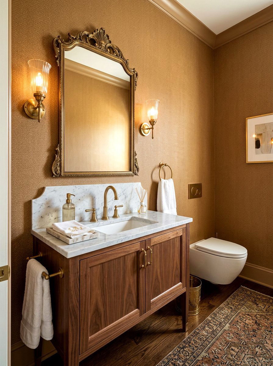 Caramel Powder Room - 30 caramel decor ideas