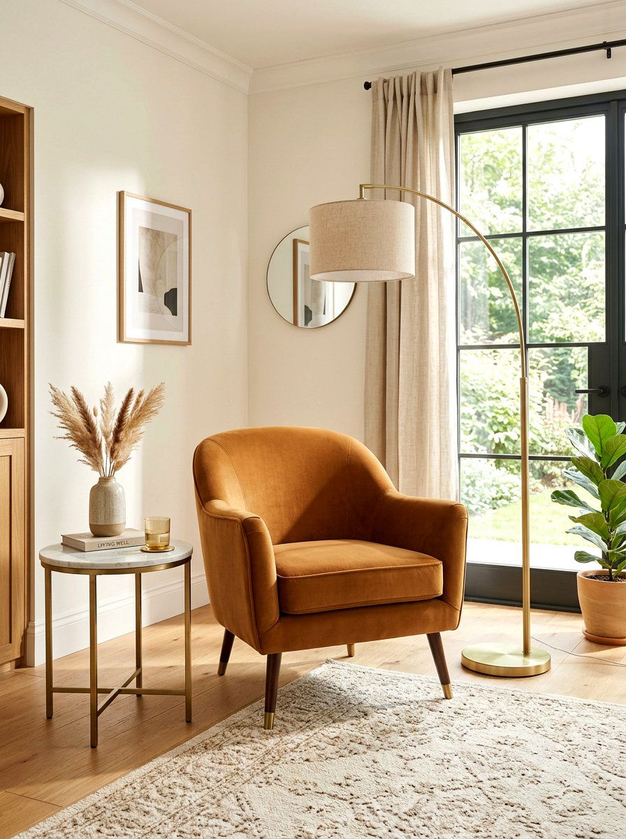 Caramel Velvet Chair - 30 caramel decor ideas