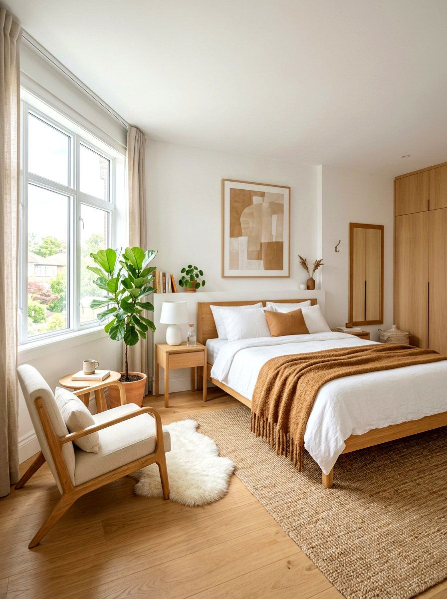 Caramel scandinavian style bedroom - 30 warm caramel bedroom ideas