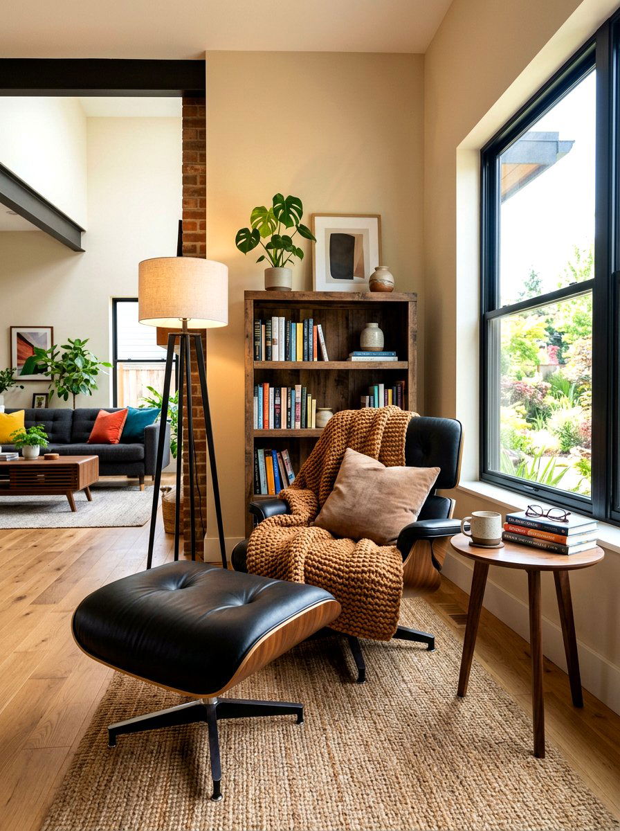 Caramel throw blanket black lounge chair - 30 caramel and black living room ideas