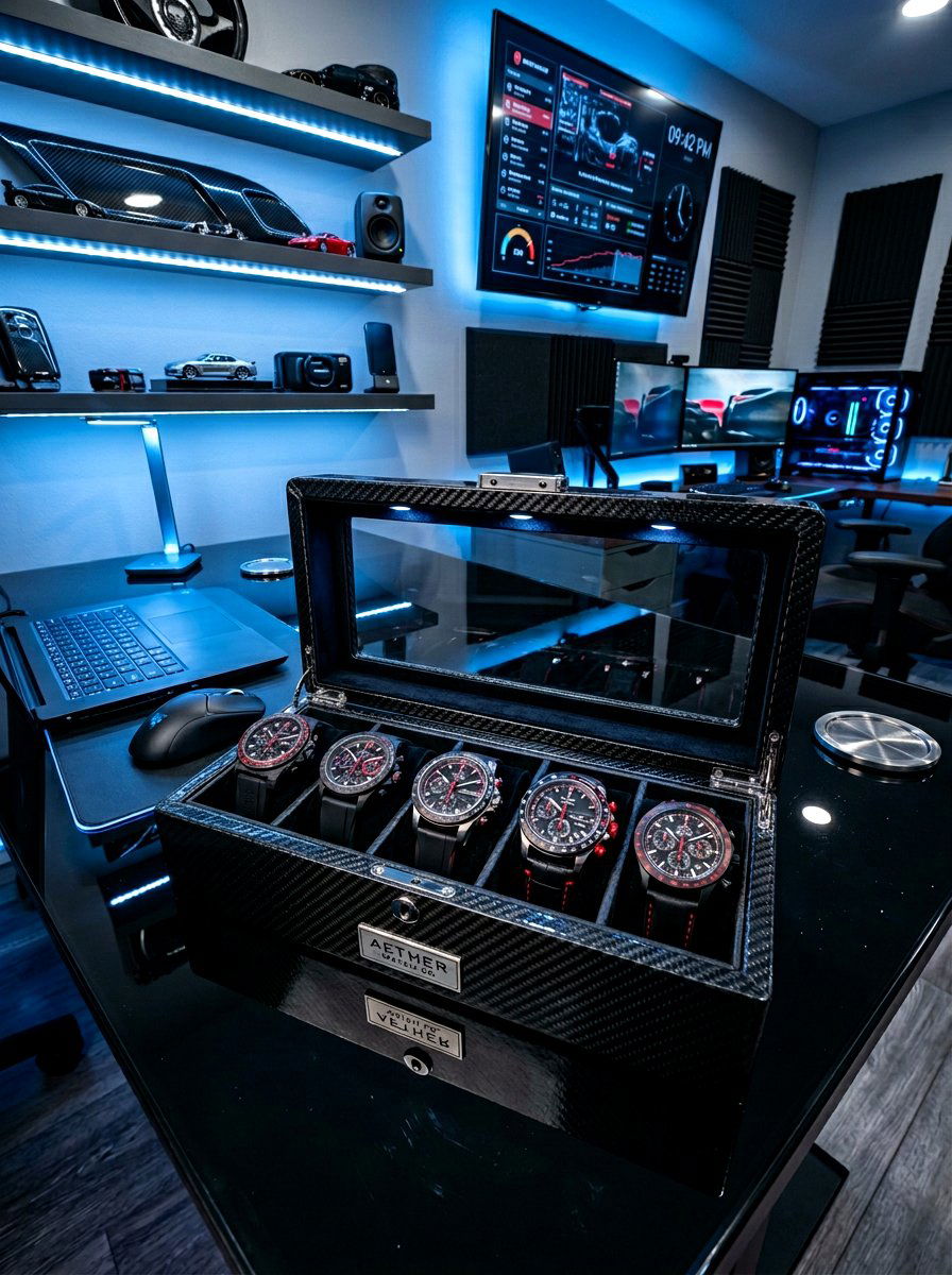 Carbon Fiber Watch Box - 30 watch storage ideas