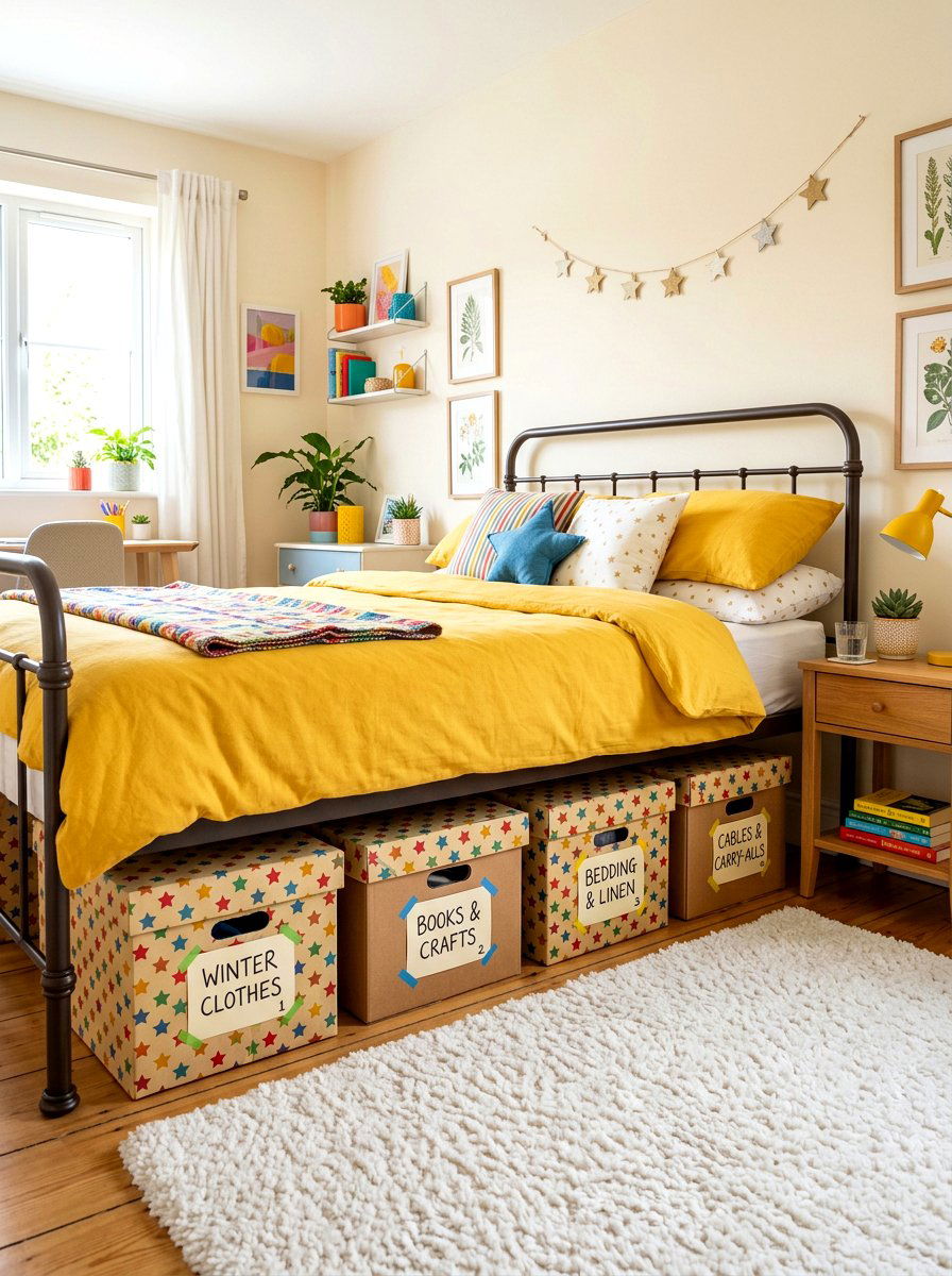 Cardboard storage box - 30 under bed toy storage ideas