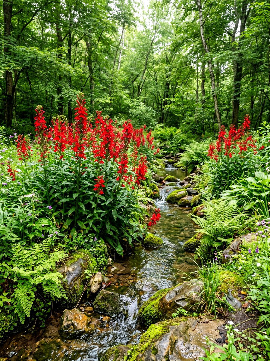 Cardinal Flower - 30 hummingbird garden ideas