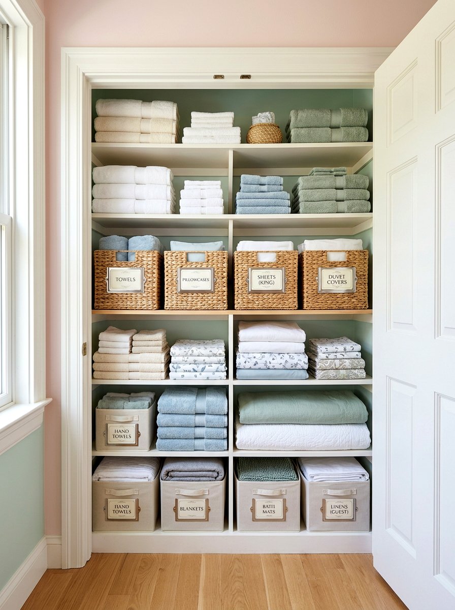 Cardstock insert closet basket labels - 30 closet basket labels ideas