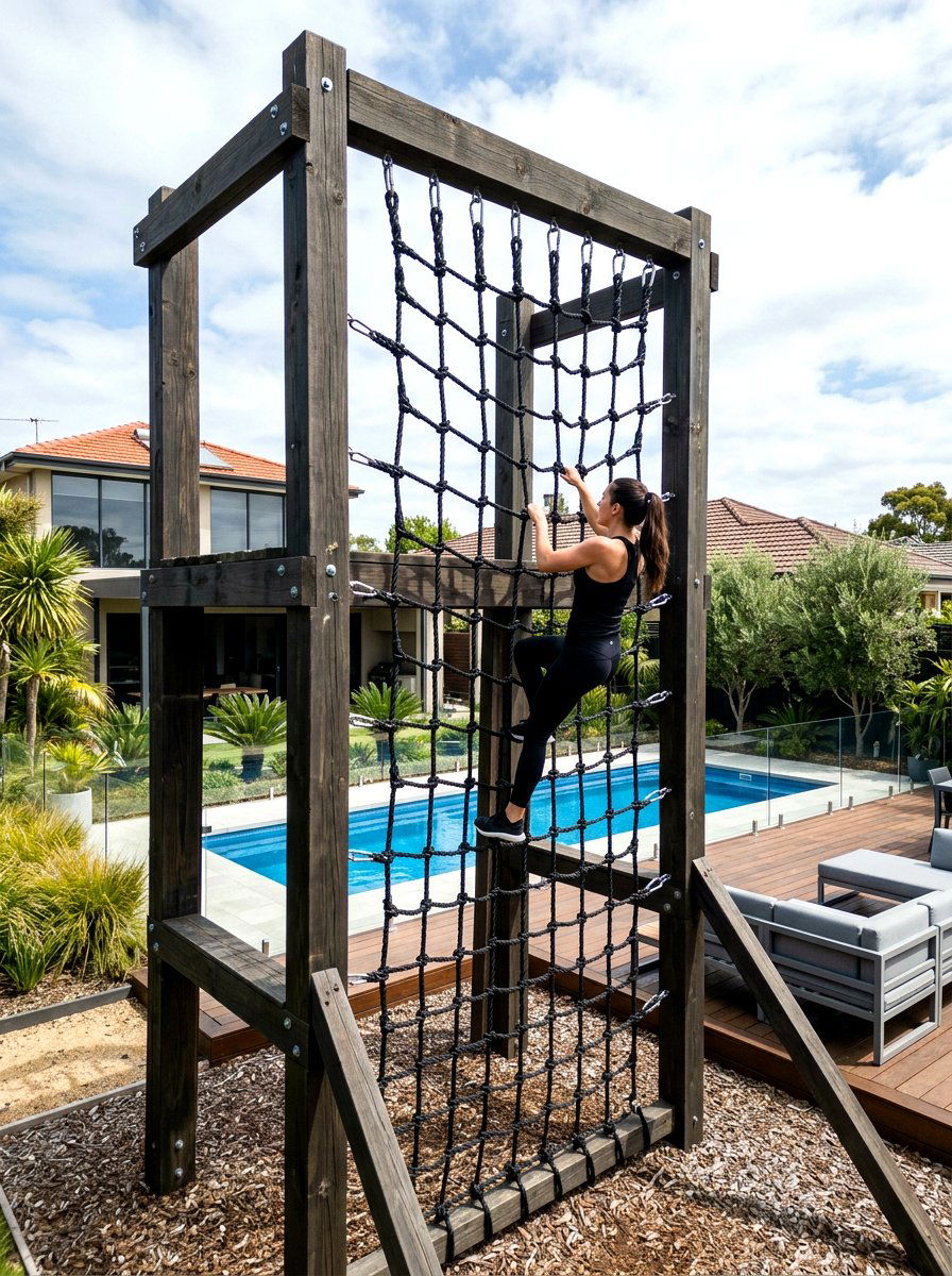Cargo Net Climb - 30 backyard obstacle course ideas