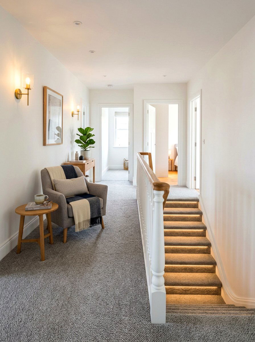 Carpeted Stair Tread Light - 30 stair tread lighting ideas