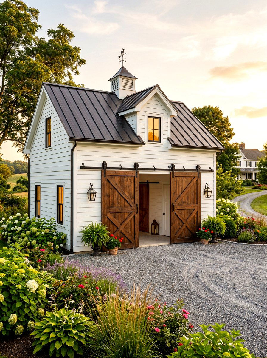 Carriage House With Sliding Barn Doors - 30 carriage house exterior ideas aesthetic