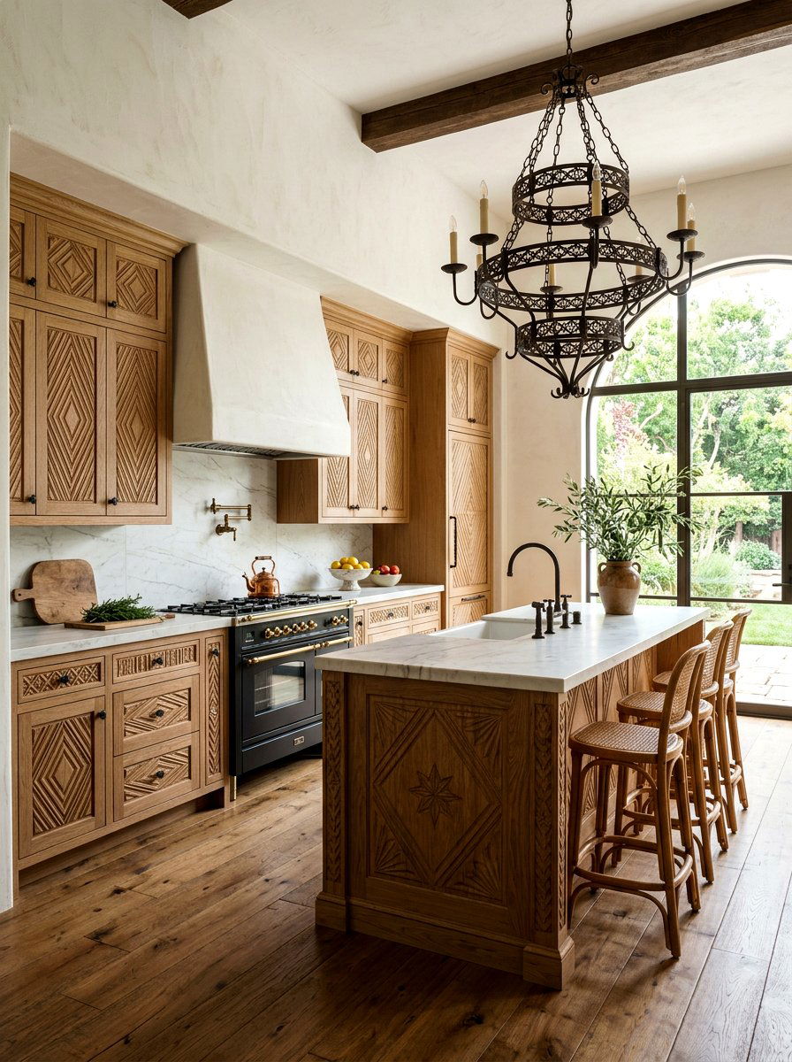 Carved Wood Cabinet Door - 30 Spanish style kitchen ideas