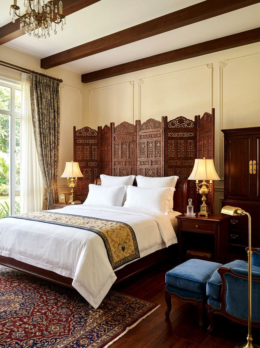 Carved Wood Screen - 30 folding screen ideas