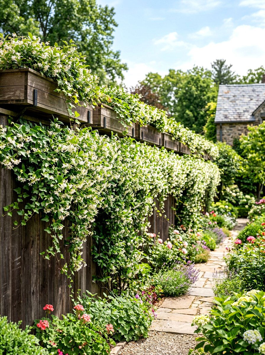 Cascading Vine Box - 30 fence planter ideas