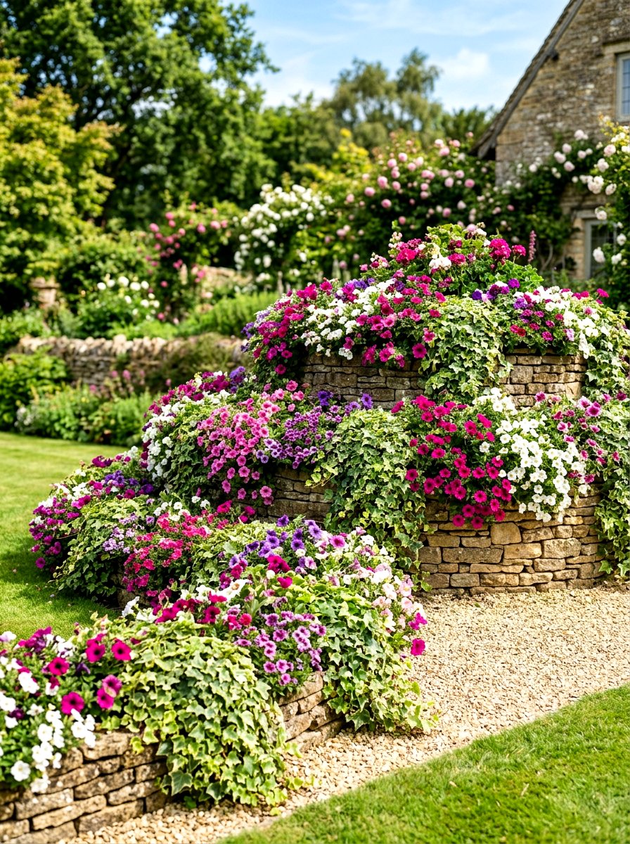 Cascading flower raised bed - 30 modern raised bed ideas