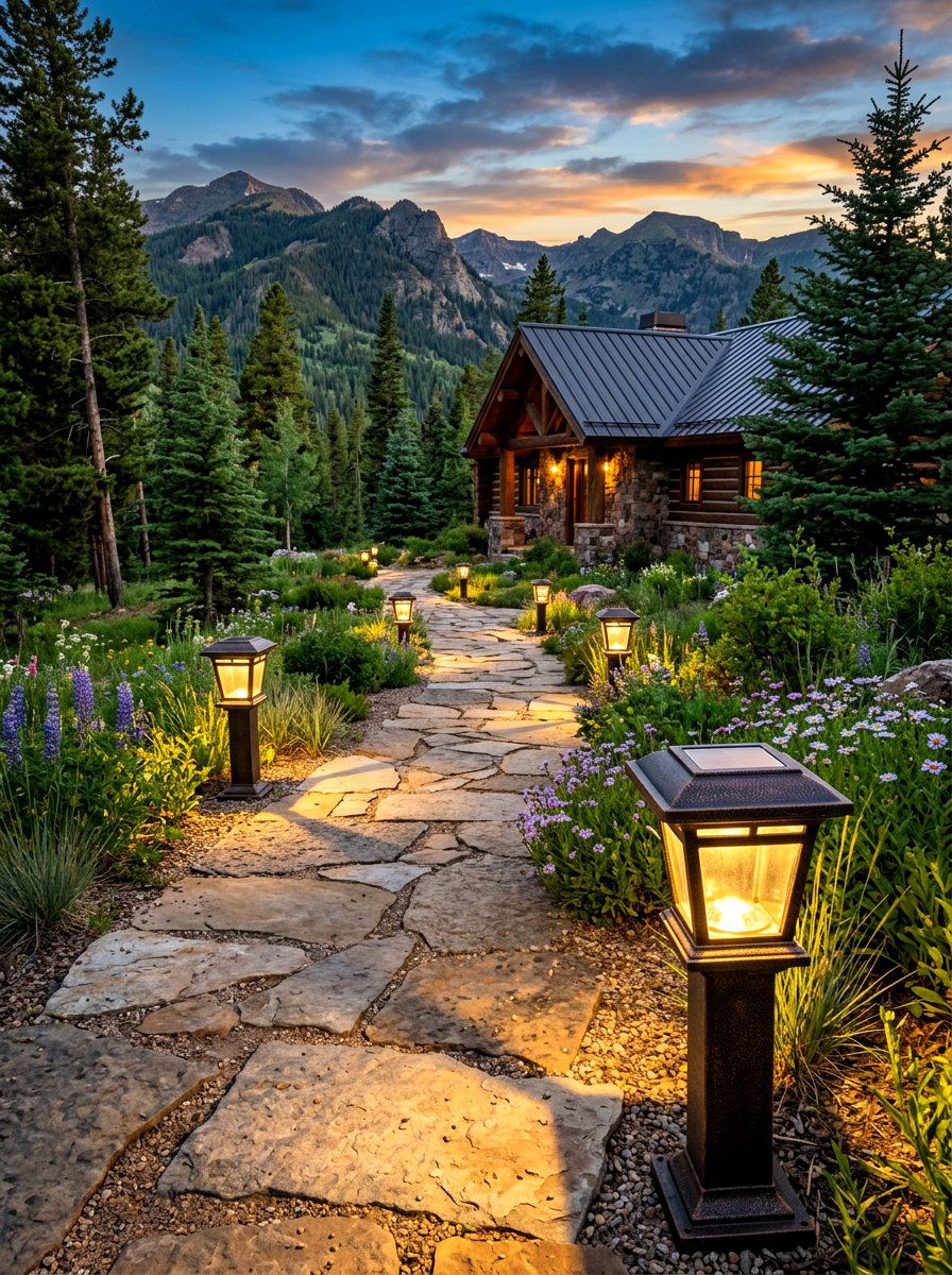 Cast Aluminum Solar Path Lights - 30 solar path lantern ideas