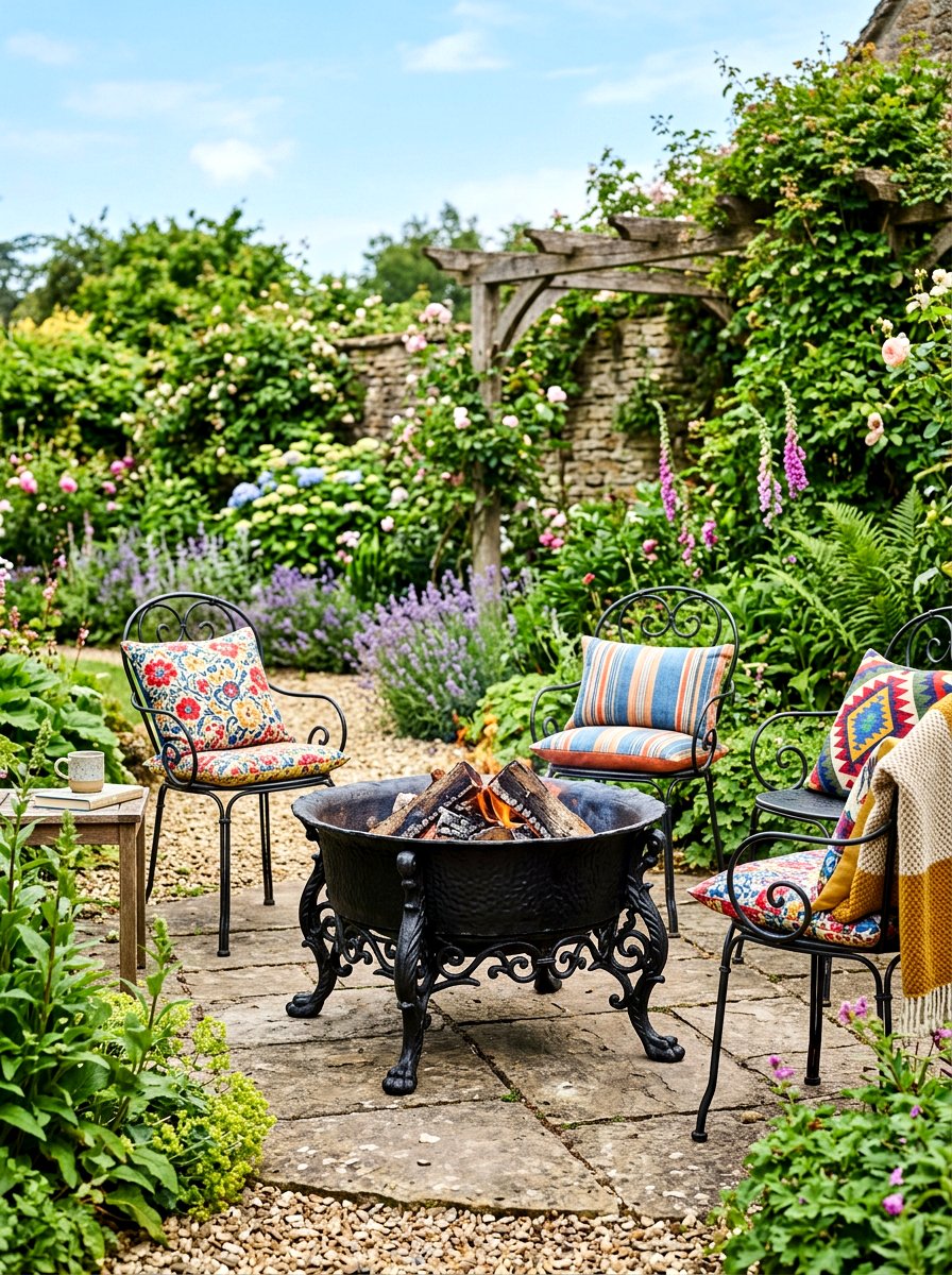 Cast Iron Fire Pit - 30 cozy fire pit ideas