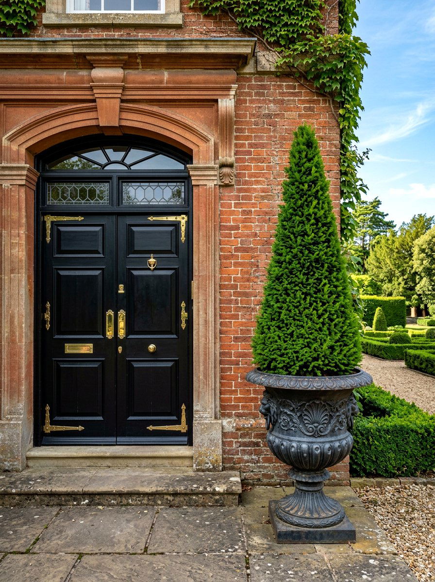 Cast Iron Look Planter - 30 tall front door planter ideas