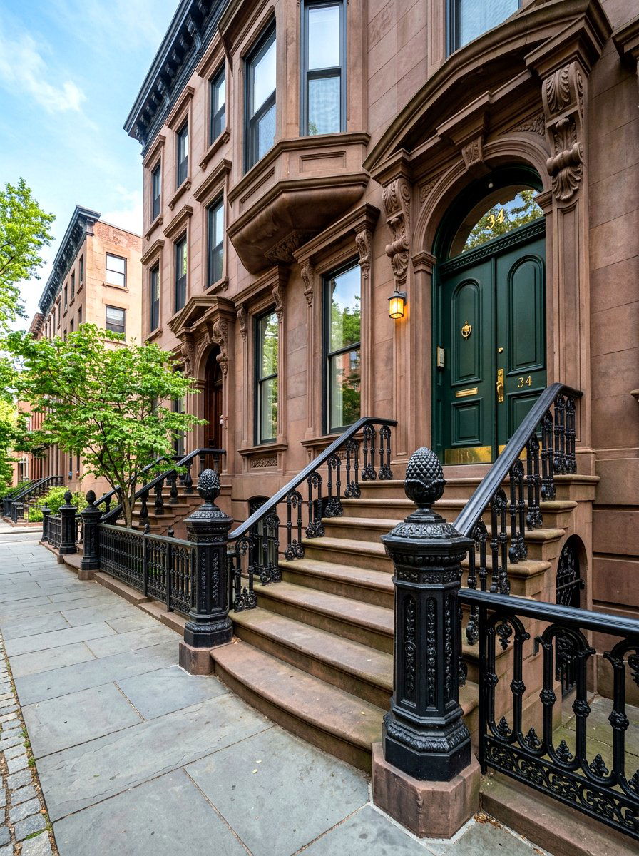 Cast Iron Newel Stoop - 30 brownstone stoop ideas