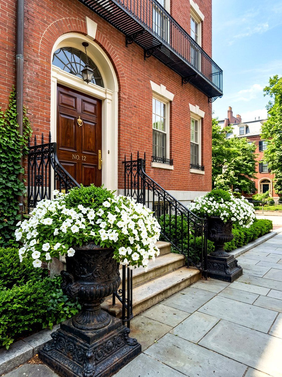 Cast Iron Traditional Planters - 30 oversized planter curb appeal ideas