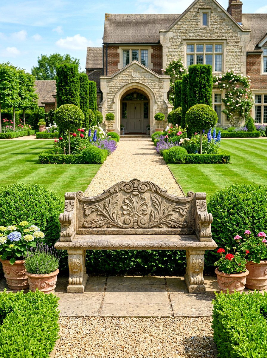 Cast Stone Garden Bench - 30 stone bench garden ideas
