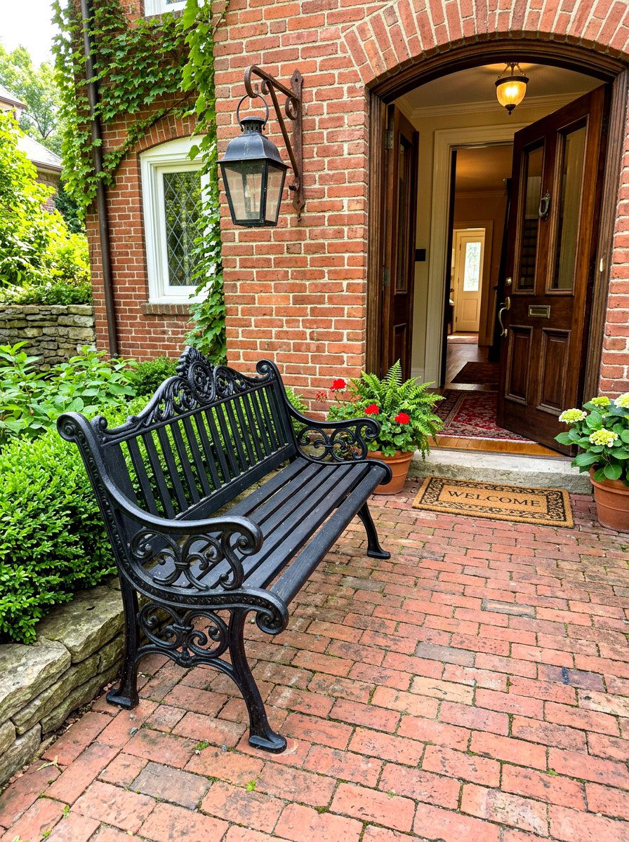 Cast iron sculptural bench - 30 sculptural entry bench ideas