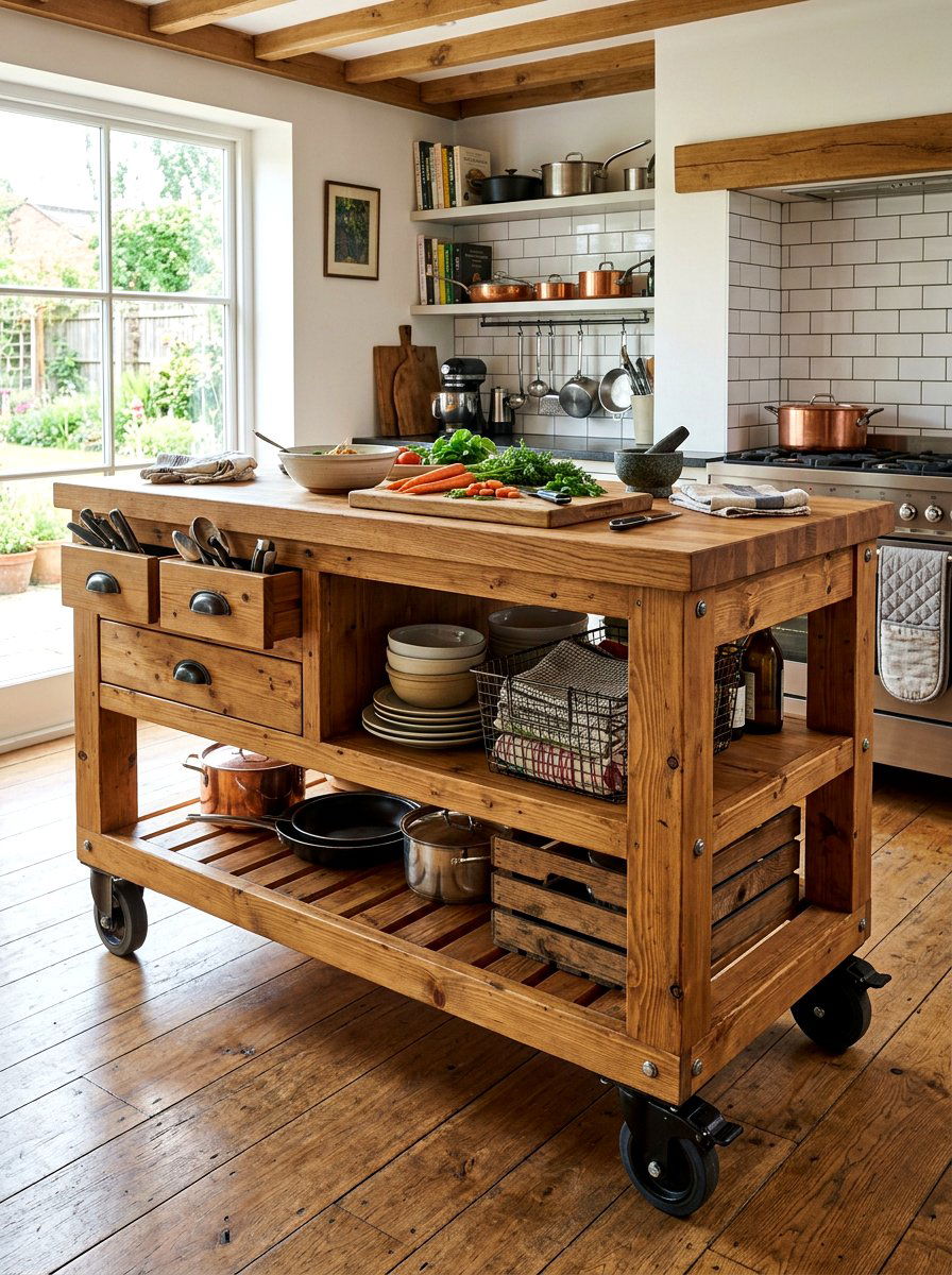 Caster wheels dresser island - 30 antique dresser kitchen island ideas