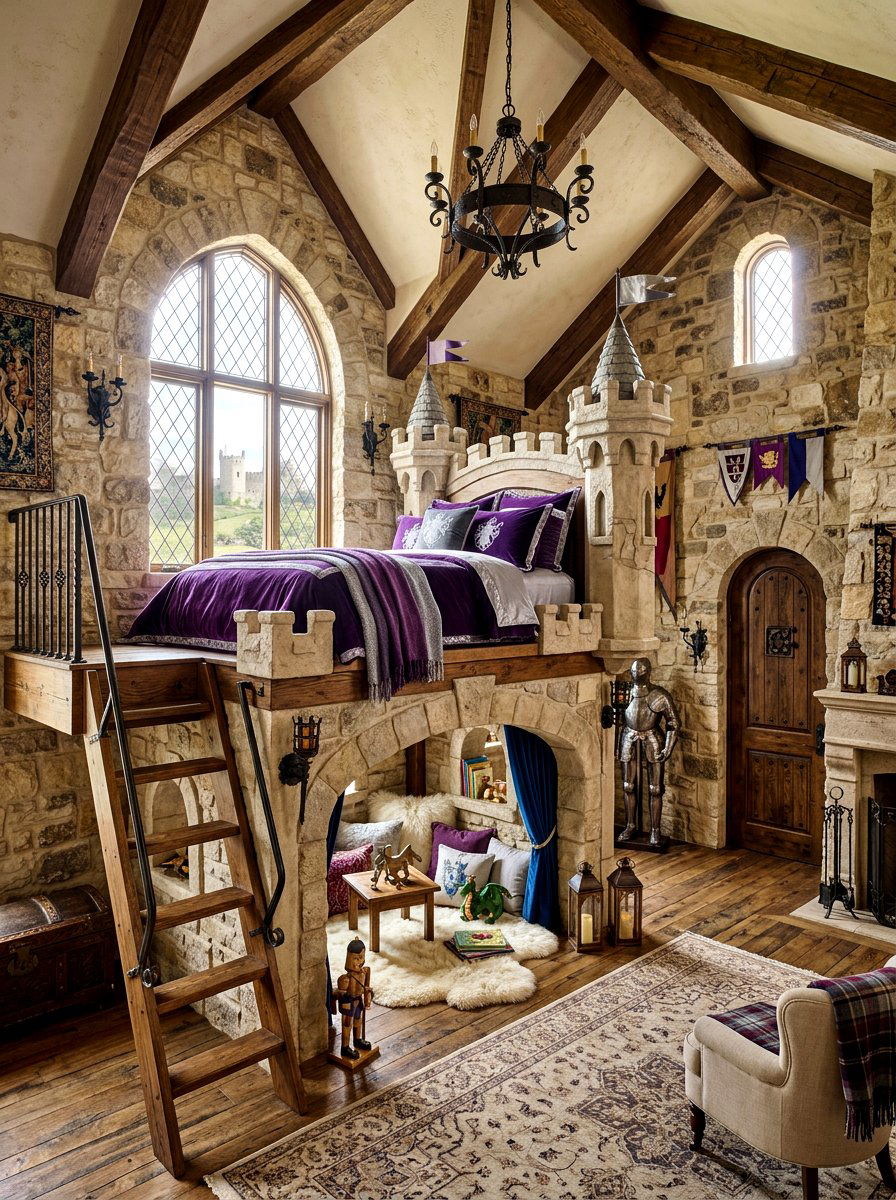 Castle Loft Bed - 30 storybook bedroom ideas