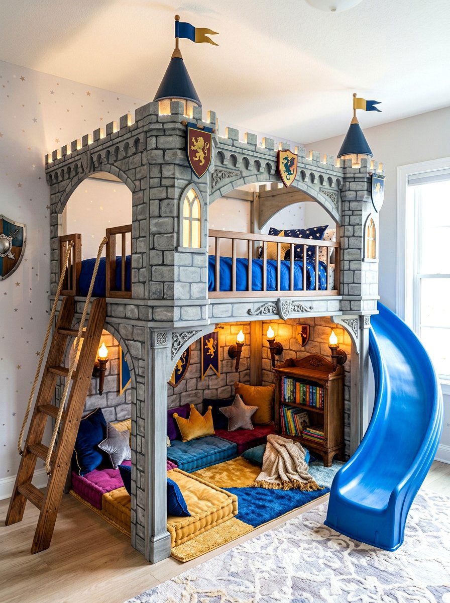 Castle Loft Bed - 30 kids reading den ideas