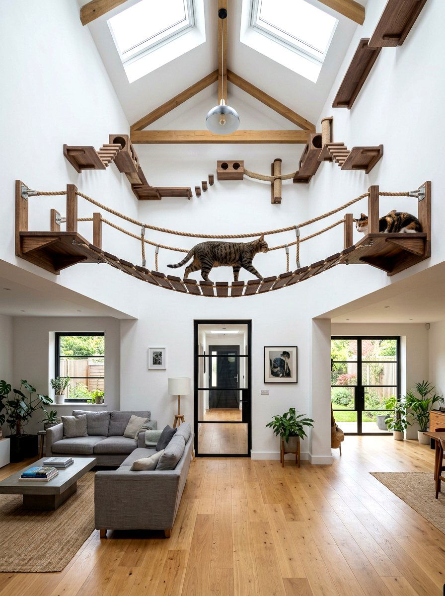 Cat Bridge Wall Walkway - 30 cat room ideas