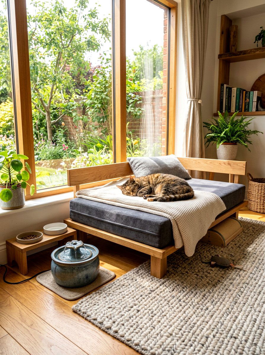 Cat Lounge Area Near Window - 30 cat room ideas