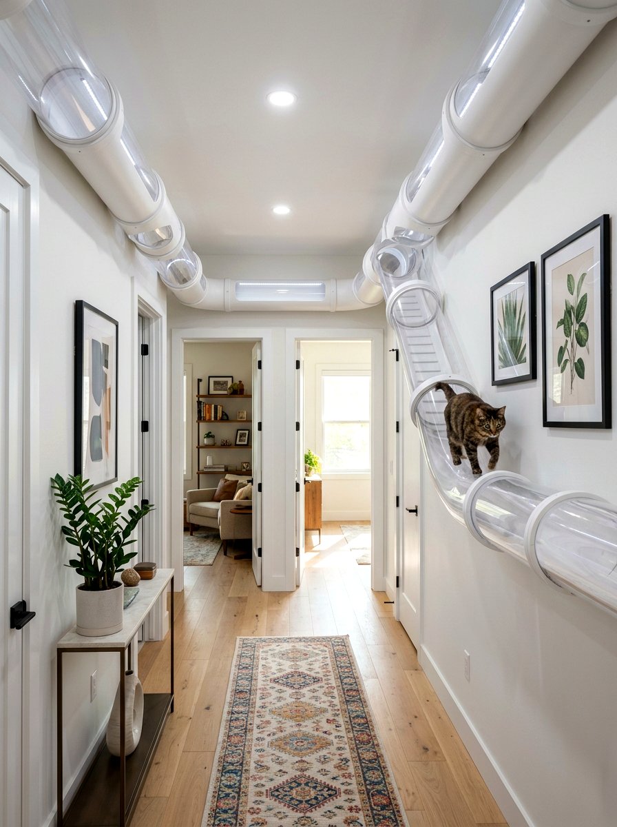 Cat Tunnel System Through Walls - 30 cat room ideas