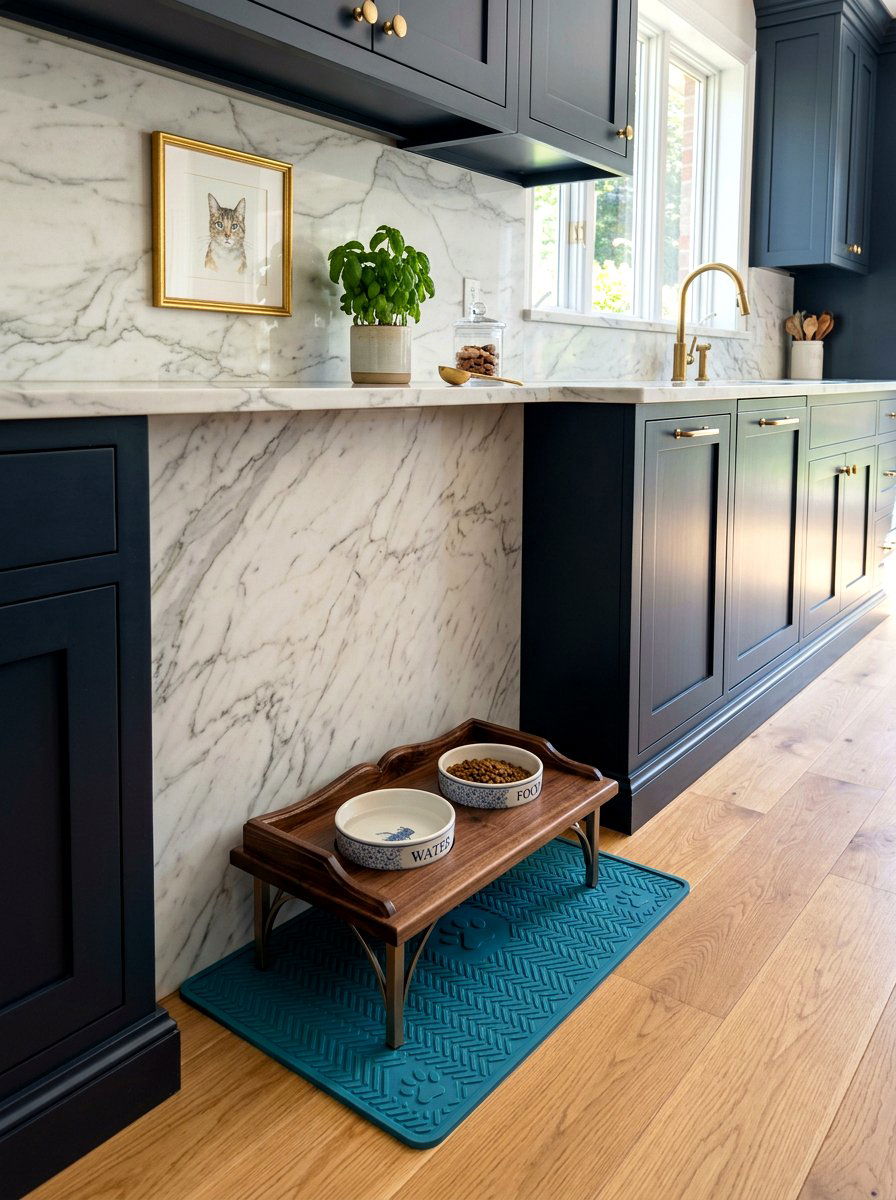 Cat dining station - 30 cat room aesthetic ideas