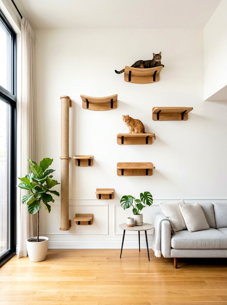Cat wall shelves - 30 pet room ideas