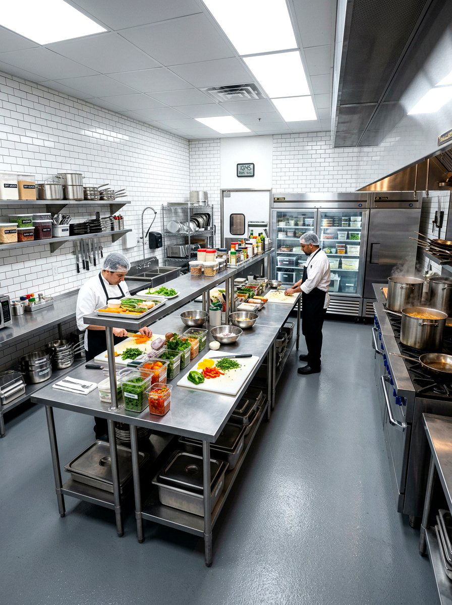 Catering Prep Space - 30 garage hobby room ideas