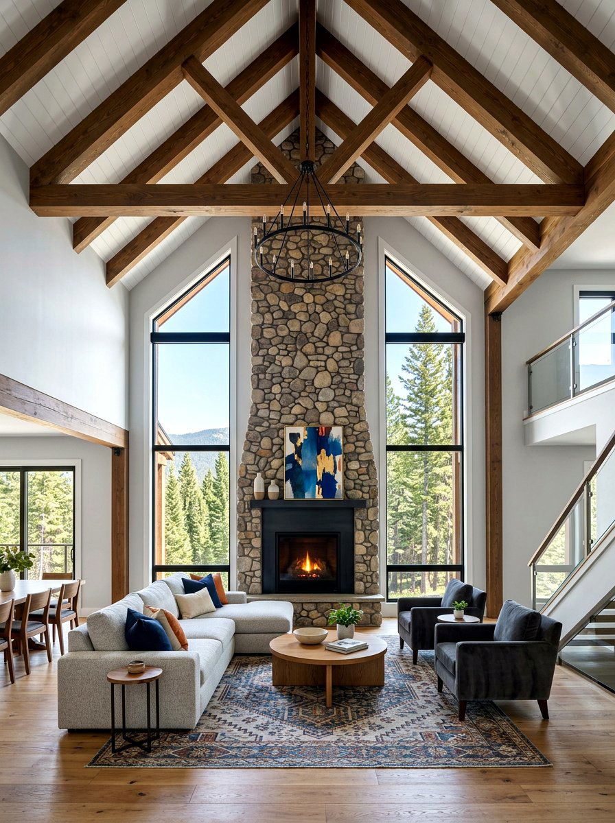 Cathedral ceiling living room - 30 vaulted ceiling ideas