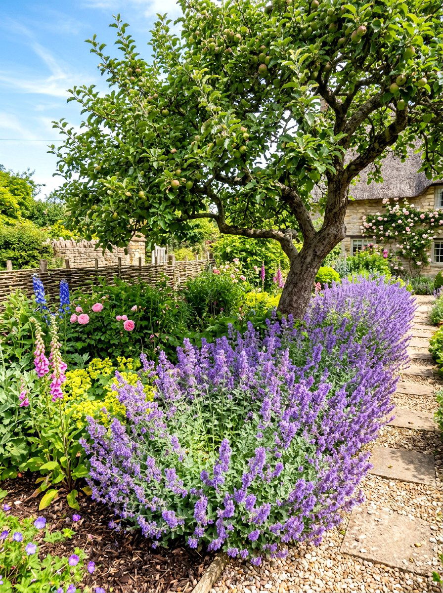 Catmint Apple Tree Border - 30 apple tree border ideas