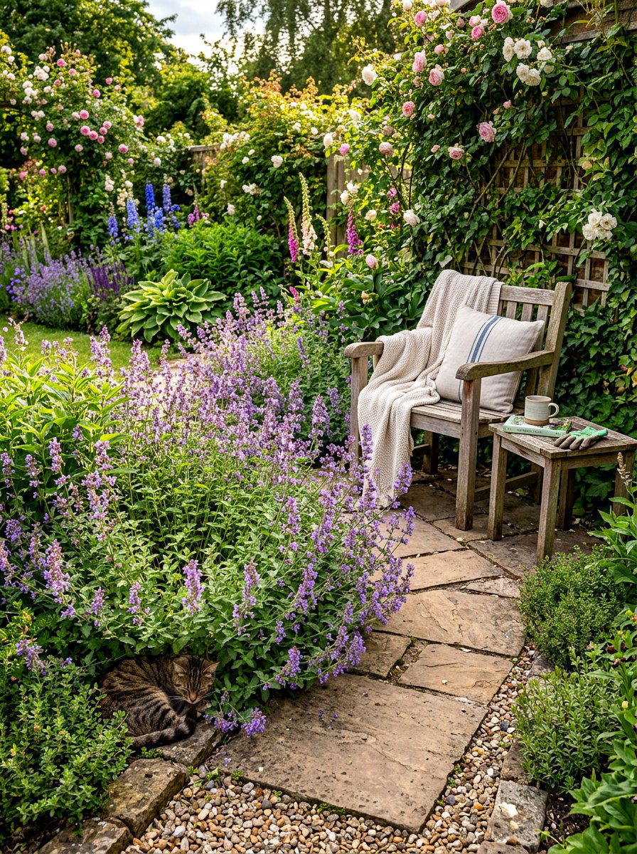 Catnip Garden Corner - 30 tea herb garden ideas