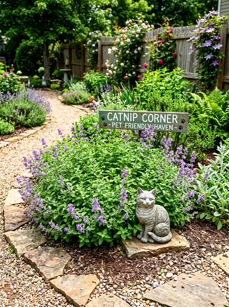 Catnip Sensory Area - 30 sensory herb garden ideas