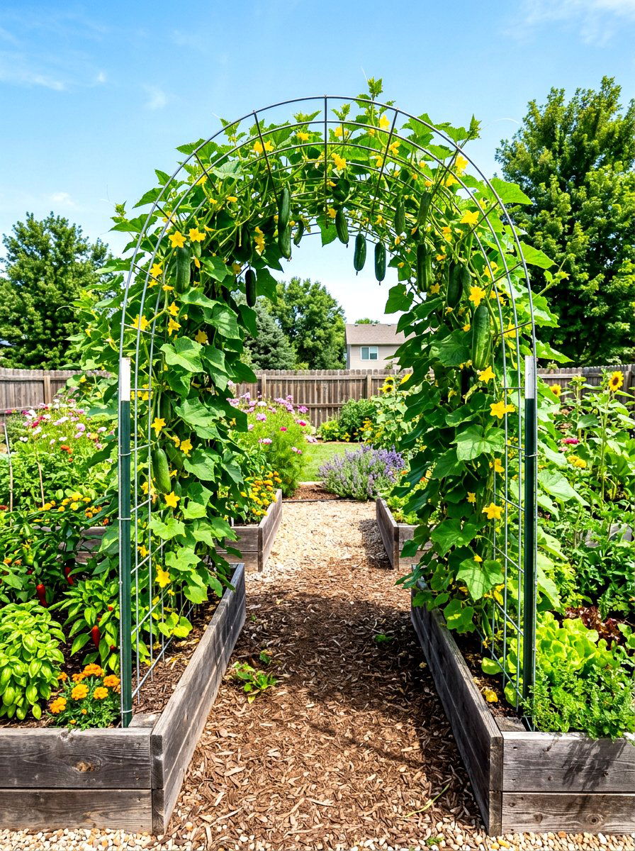 Cattle Panel Arch - 30 vegetable garden trellis ideas
