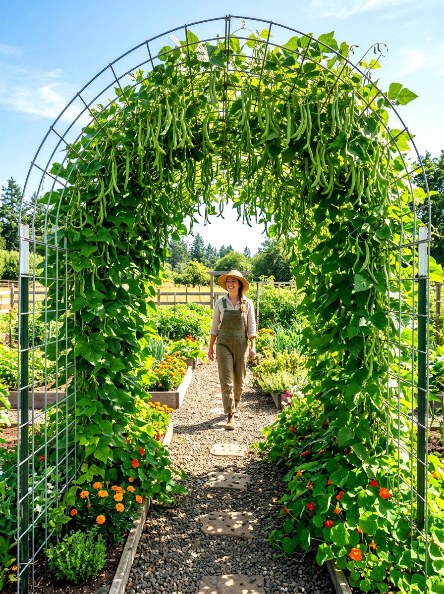 Cattle Panel Arch - 30 vertical vegetable garden ideas