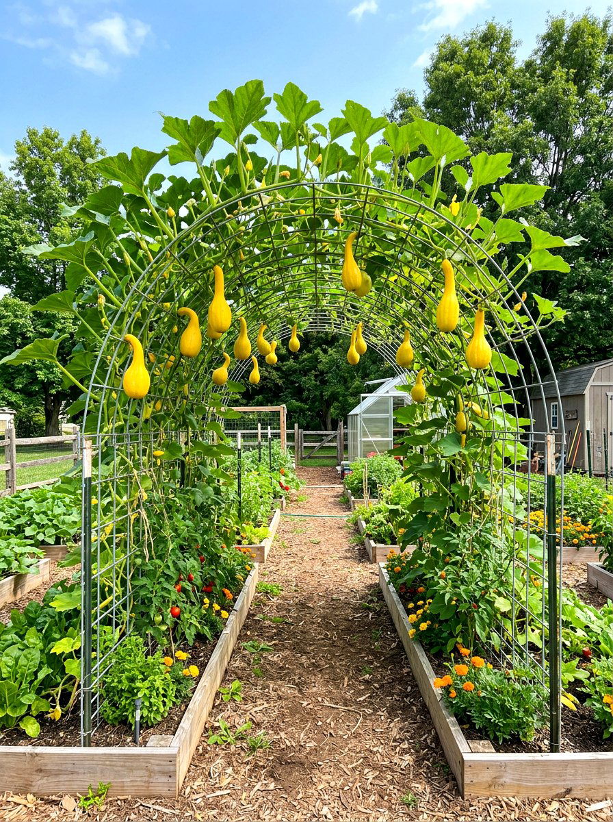 Cattle Panel Garden Arch - 30 vertical garden trellis ideas