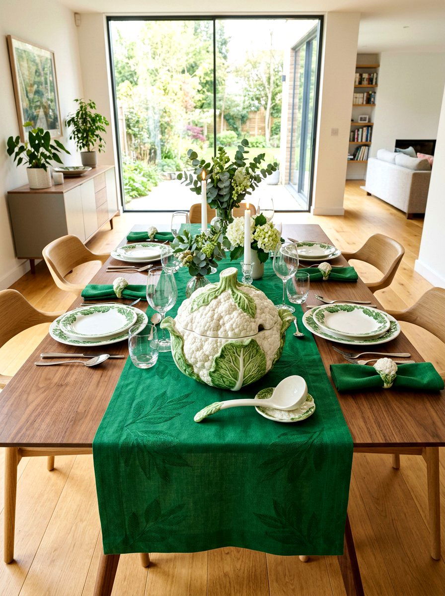 Cauliflower serving tureen - 30 cabbagecore tablescape ideas