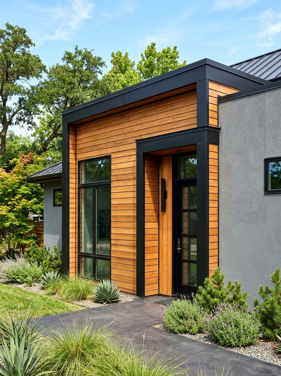 Cedar Accents Black Trim - 30 black trim exterior ideas