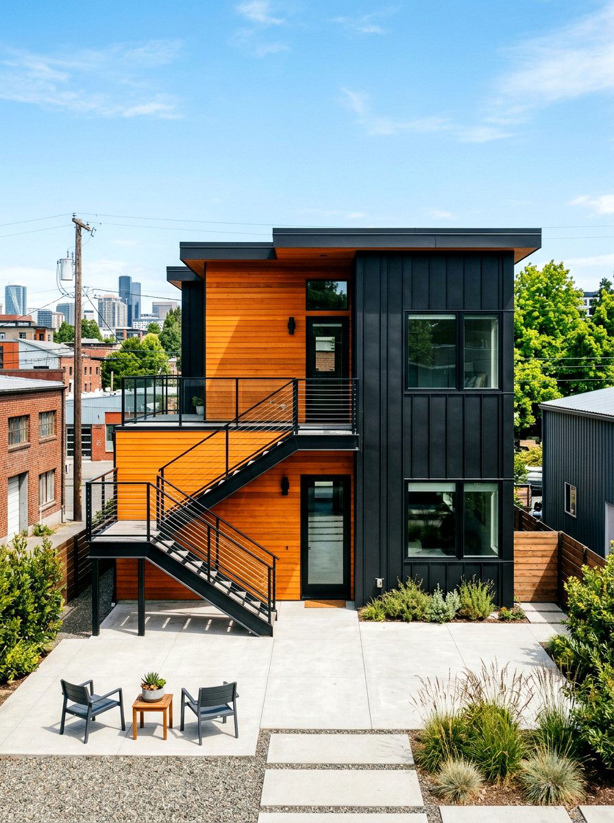 Cedar And Black Metal Siding - 30 cedar siding exterior ideas