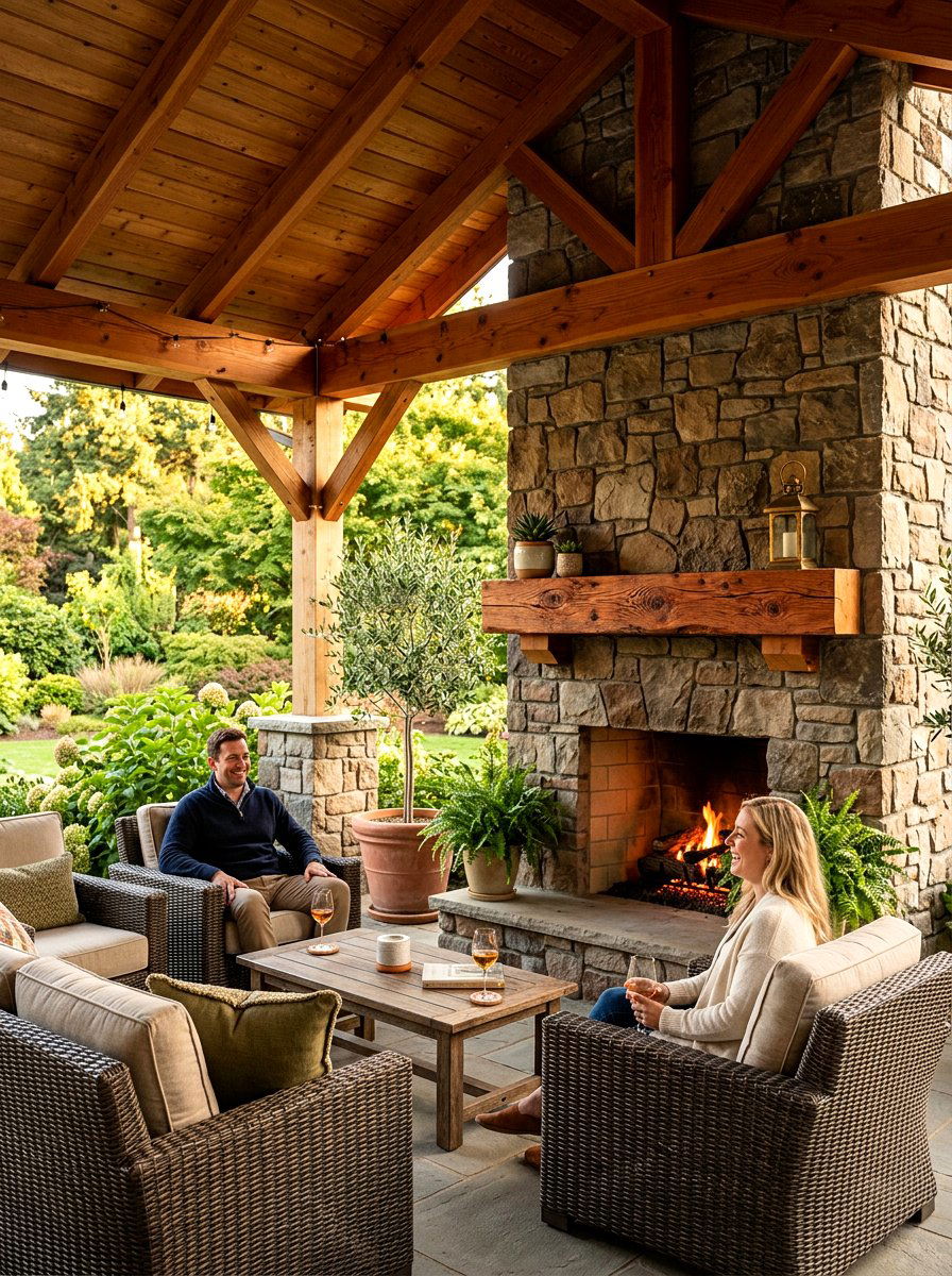 Cedar Beam Mantel - 30 wood mantel beam ideas