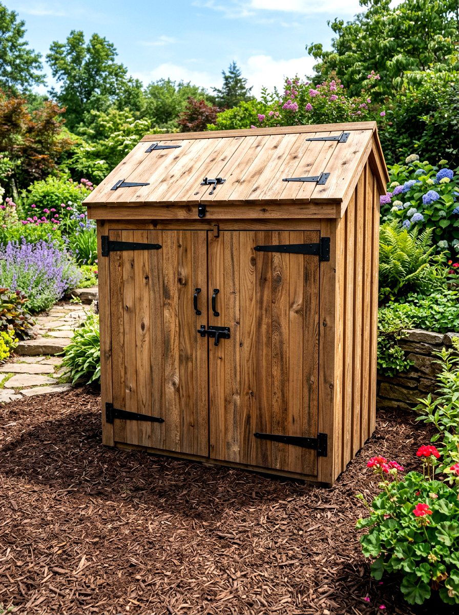 Cedar Bin Storage - 30 trash bin screen ideas