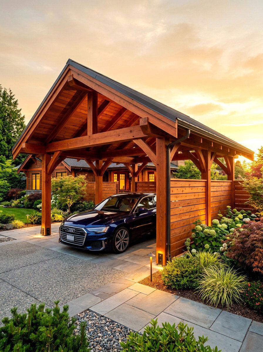 Cedar Carport - 30 carport design ideas