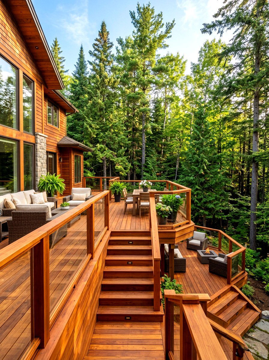 Cedar Deck - 30 multi level deck ideas