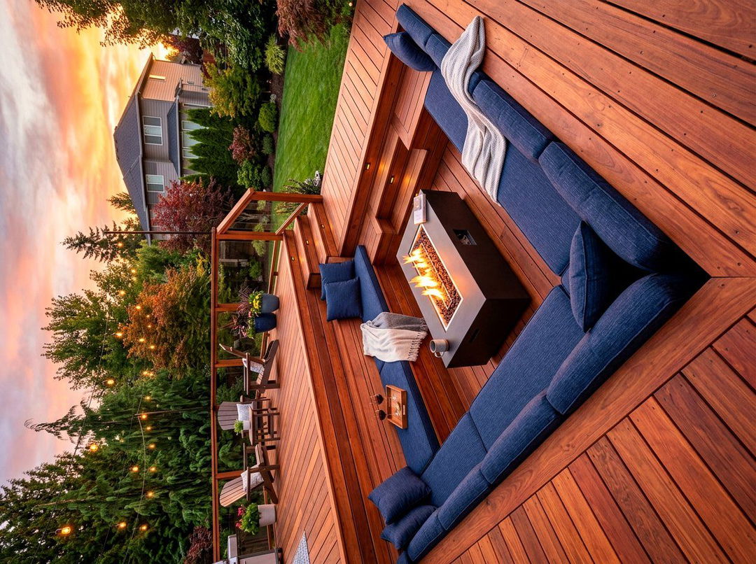 Cedar Deck Conversation Pit - 30 sunken fire lounge ideas